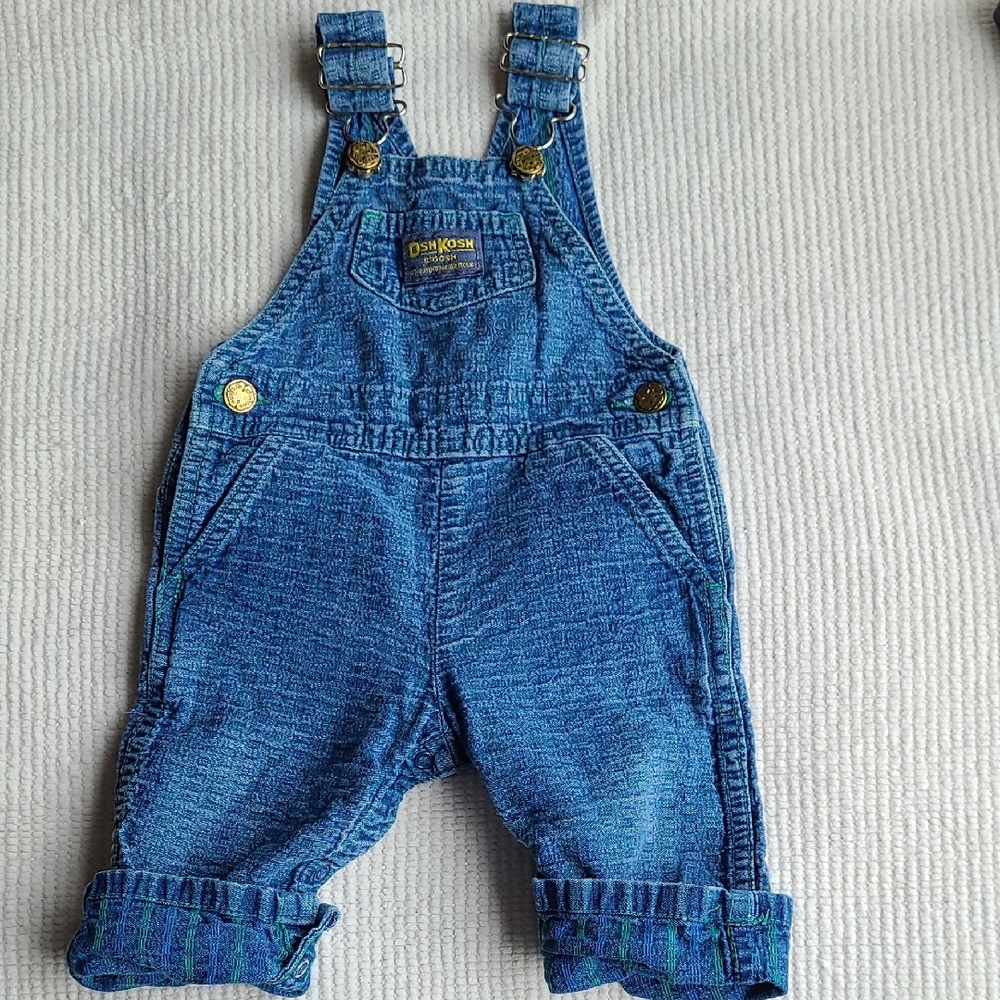 Vintage OshKosh Vestbak Denim Overalls for Kids Made In Canada 12M